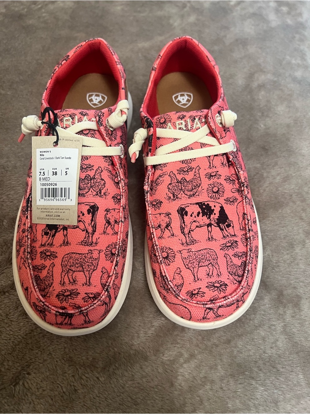 Ariat Women’s Coral Farm-Print Canvas Slip-On Sneakers